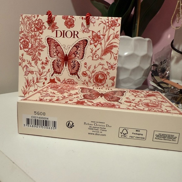 Dior Red Floral Butterfly Set - Picture 2 of 4